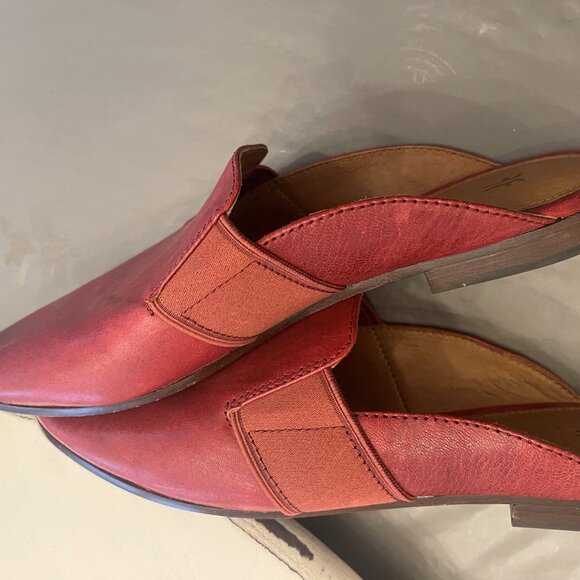 Frye Terri Gore Red Clay leather mules - Picture 6 of 12